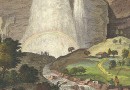 The Staubbach Waterfall in Lauterbrunnen Valley –  Antique Engraving